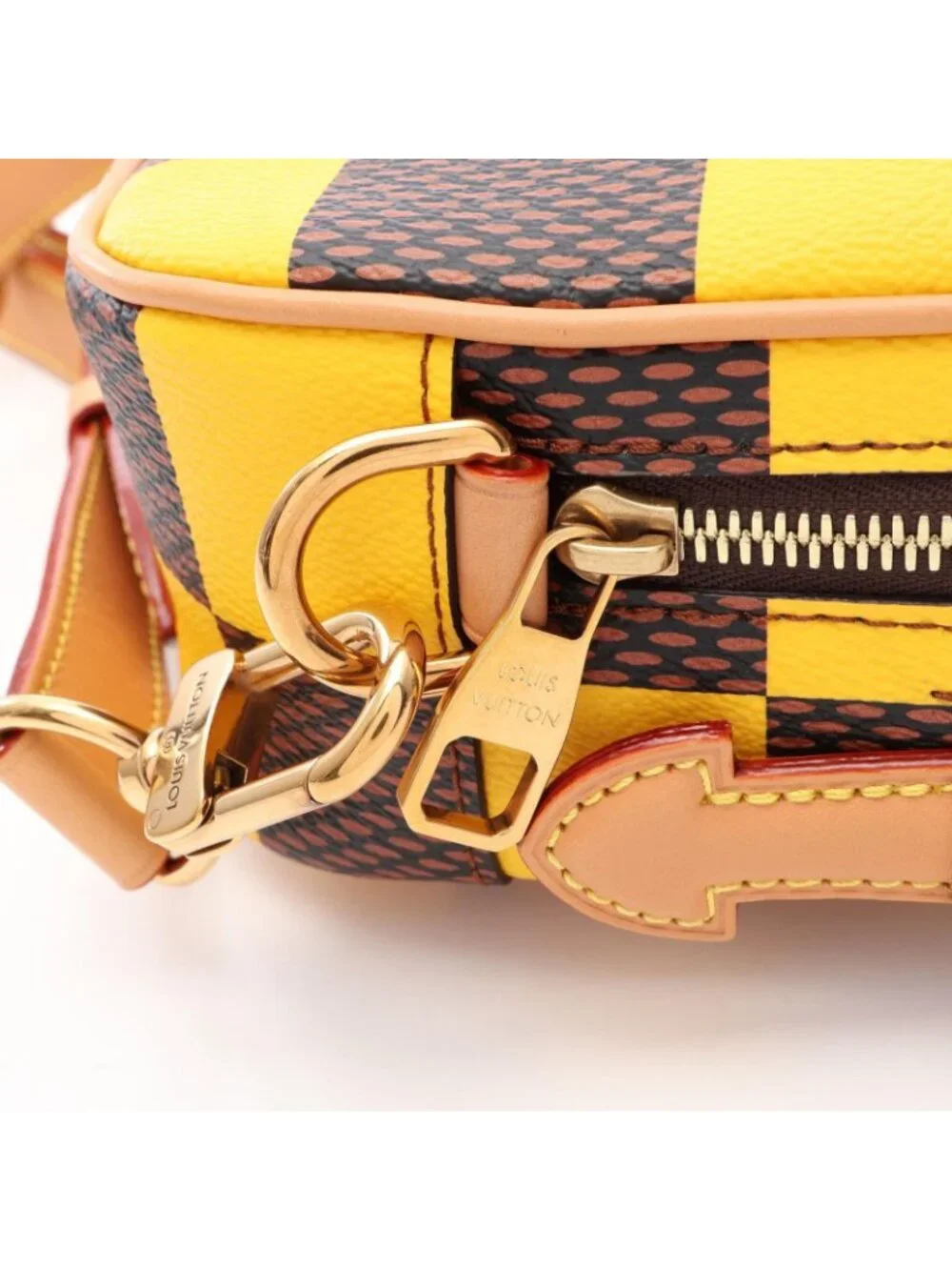 Louis Vuitton Handbag Chess Messenger Damier Pop Jaunemat 2-Way Leather